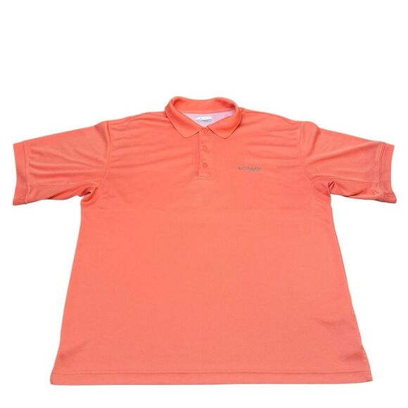 Columbia PFG Polo Shirt Mens Large Pink‎ Fishing Outdoors Short Sleeve Omnishade - Picture 1 of 8